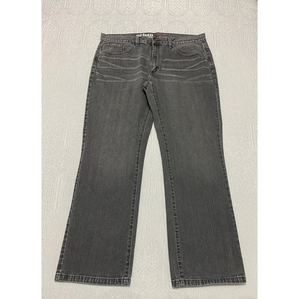 Urban Pipeline Slim Straight Jeans Men,s Size 38×32 Gray Whiskers